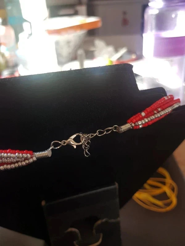 New multi-strand red and silver necklace – photo 3